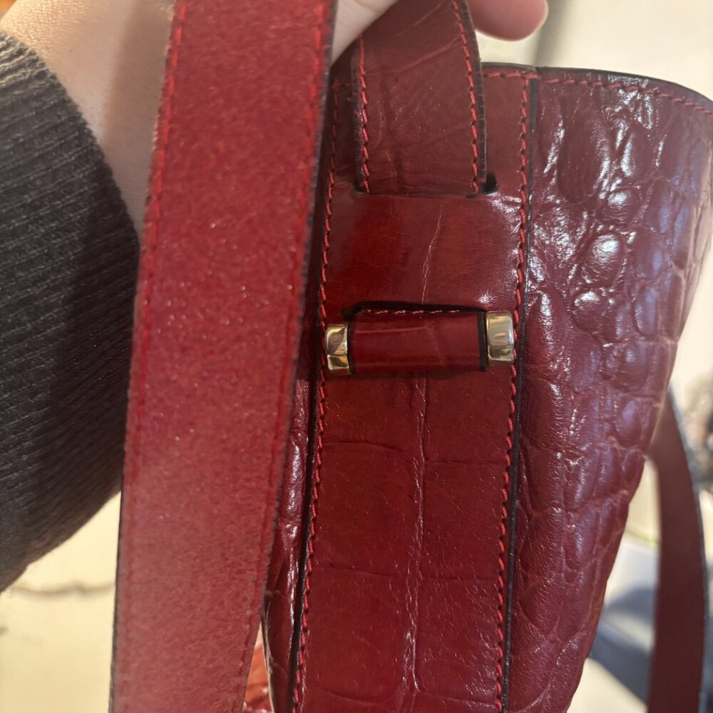 Vintage Bally red croc bucket bag purse - Picture 4 of 9